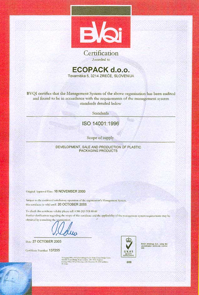 ECOPACK ISO 14001
